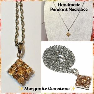 🆒 Morganite Gemstone Minimalist Pendant Necklace